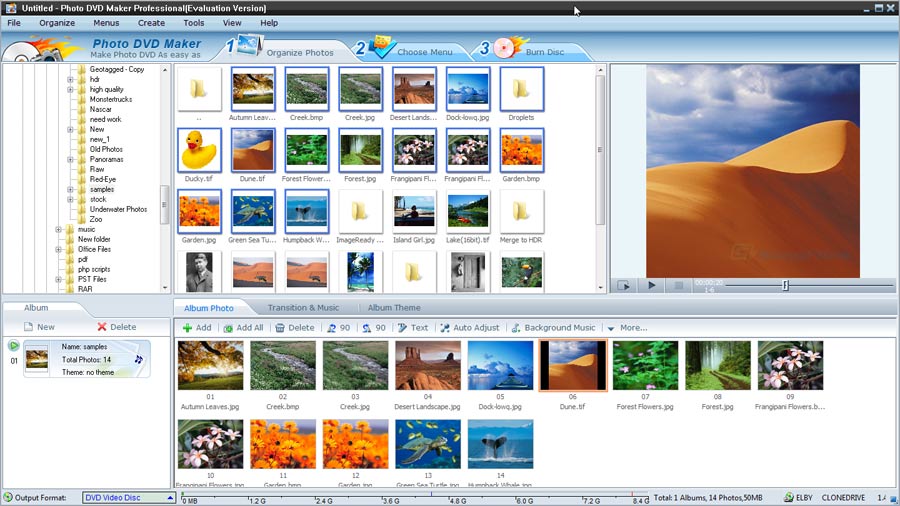 screen capture of AnvSoft Photo DVD Maker