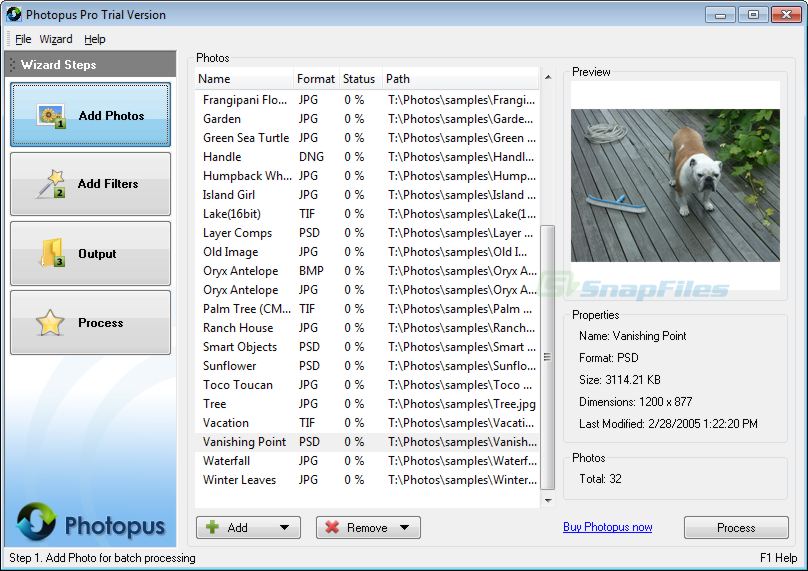 screen capture of Photopus Pro