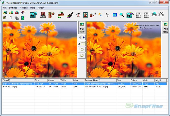 screen capture of Photo Resizer Pro