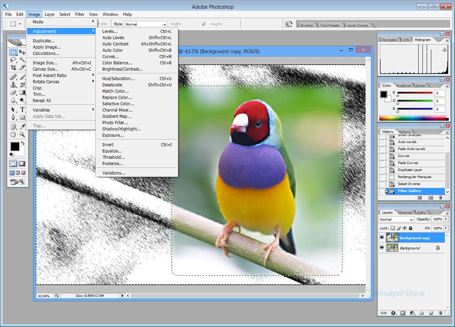 screen capture of Adobe Photoshop CS2