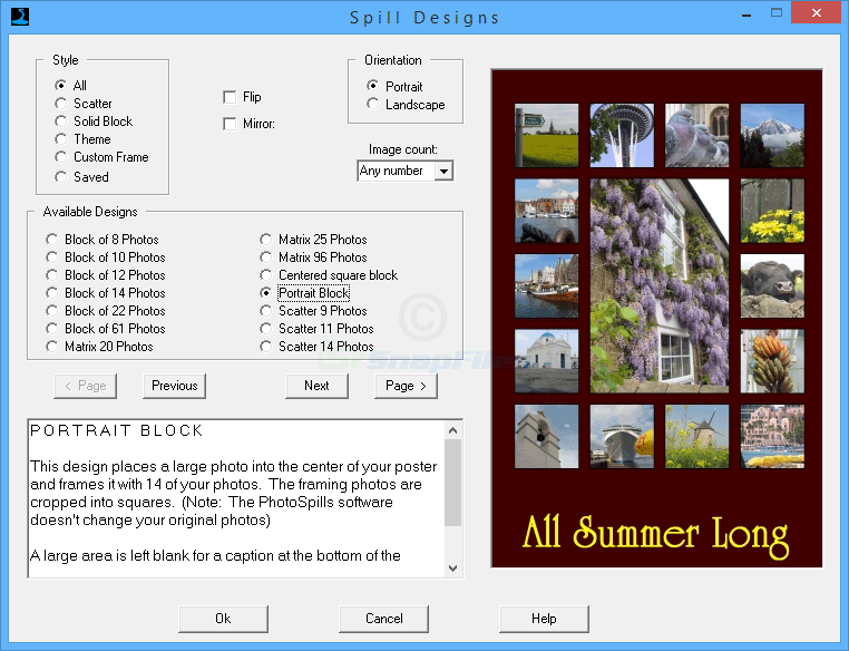 screen capture of PhotoSpills