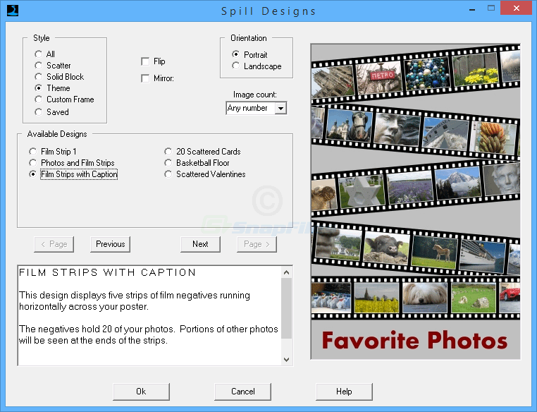 screenshot of PhotoSpills