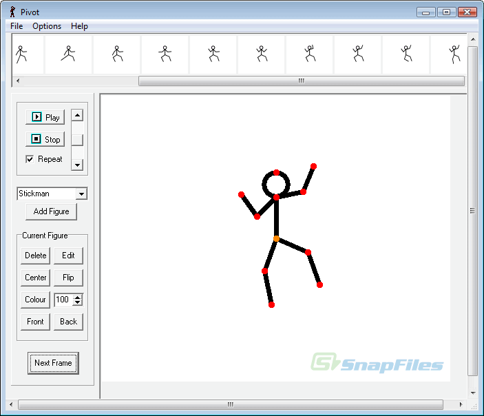 screen capture of Pivot Stickfigure Animator