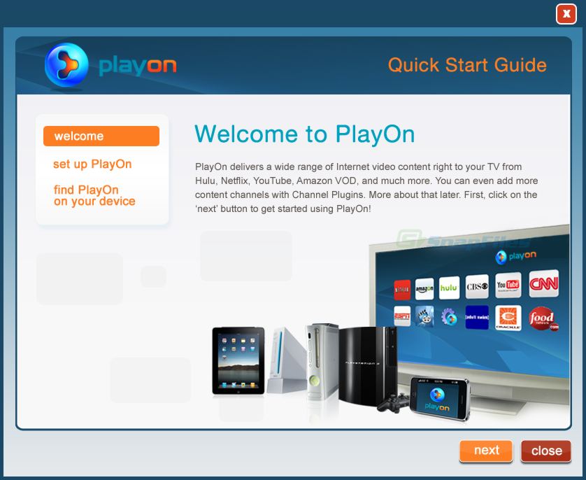 screen capture of PlayOn