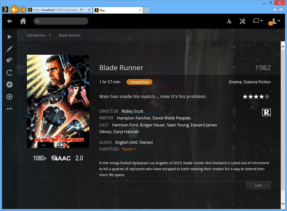 screenshot of Plex Media Server