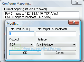 screen capture of AnalogX PortMapper