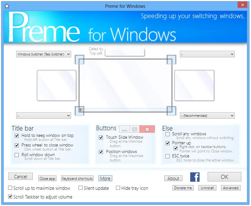screen capture of Preme for Windows