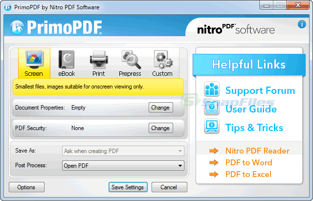 screen capture of PrimoPDF