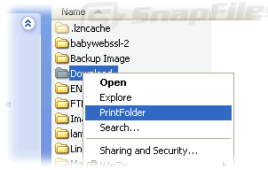 screenshot of PrintFolder
