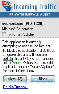 screenshot of Privatefirewall