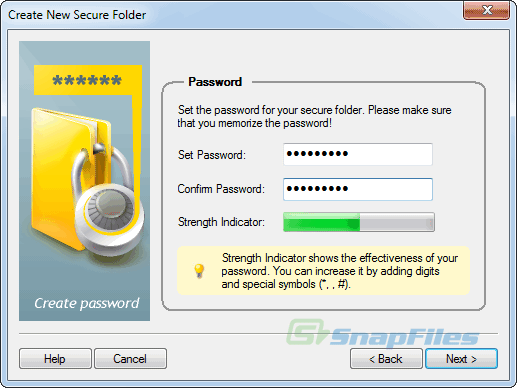 screenshot of Protect Folder