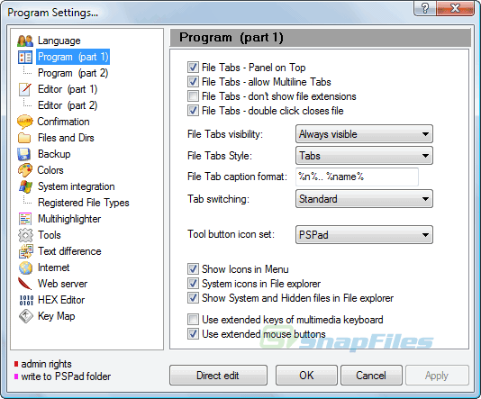 screenshot of PSPad Editor