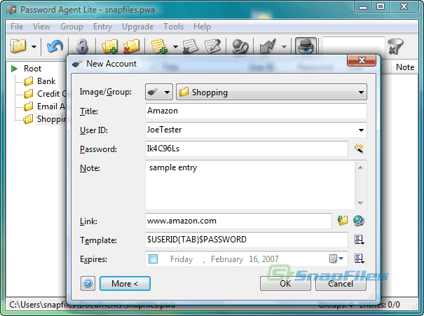 screenshot of Password Agent