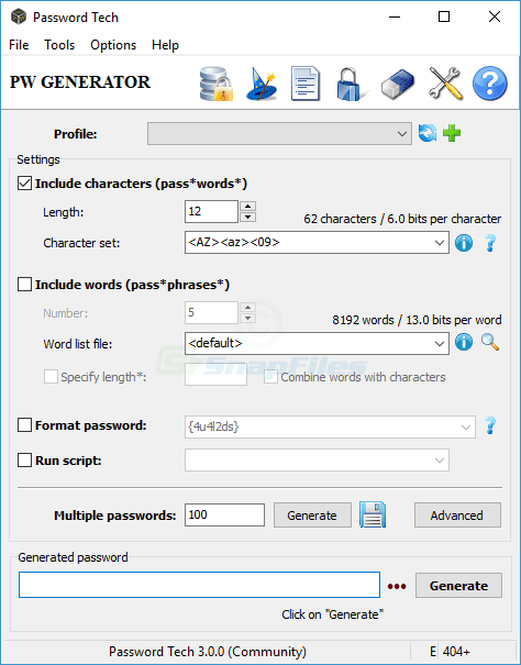 screen capture of Password Tech