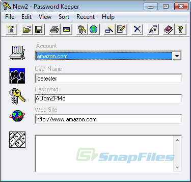screen capture of Password Keeper