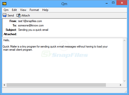 screen capture of Qm - The Quick Mailer
