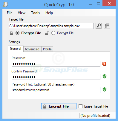 screen capture of Quick Crypt
