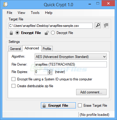 screenshot of Quick Crypt