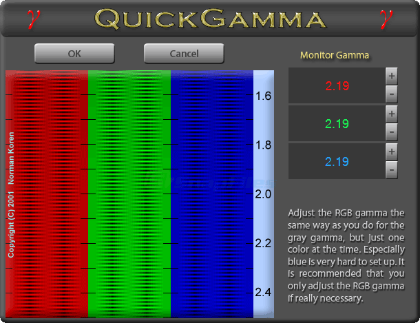 screenshot of QuickGamma