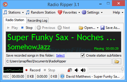 screen capture of Radio Ripper