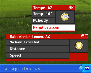 screen capture of Rain Alerts