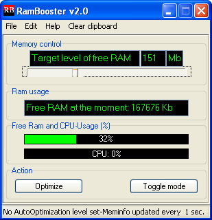 screen capture of RamBooster