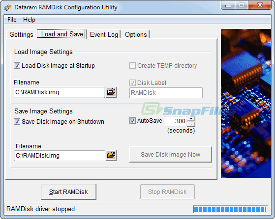 screenshot of RAMDisk Lite