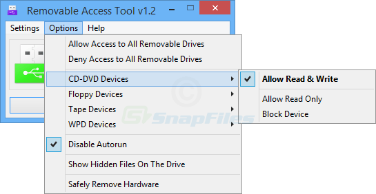 screenshot of Ratool (Removable Access Tool)