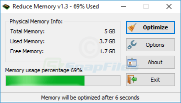 screen capture of  Reduce Memory