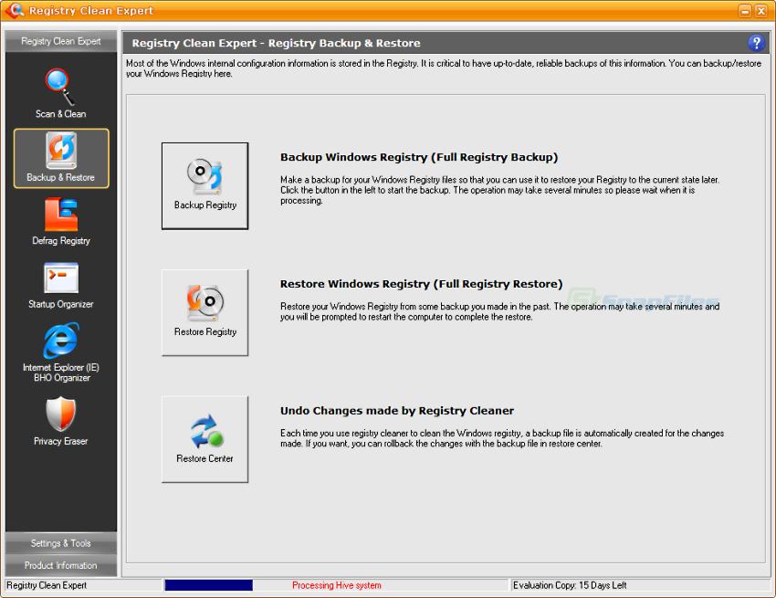 screenshot of Registry Clean Expert