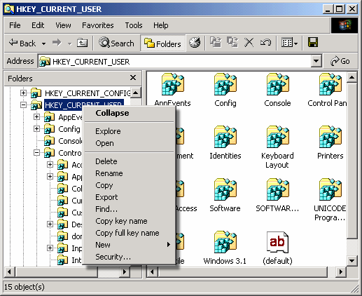 screen capture of Registry Explorer