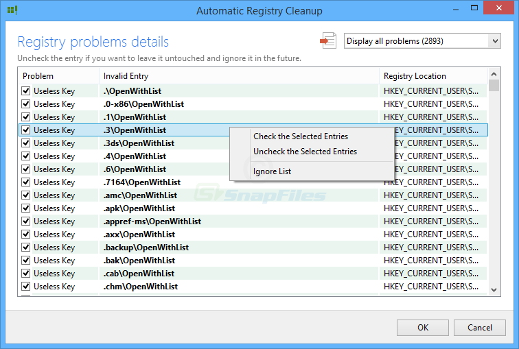 screenshot of Registry Life