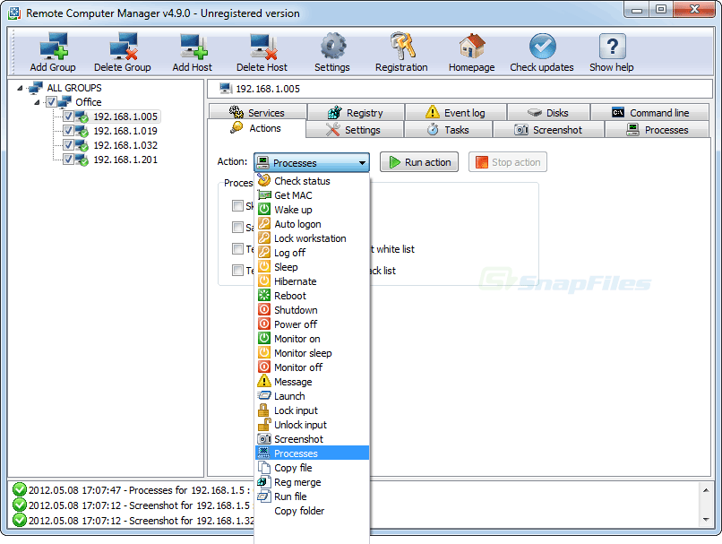 screenshot of Remote Computer Manager