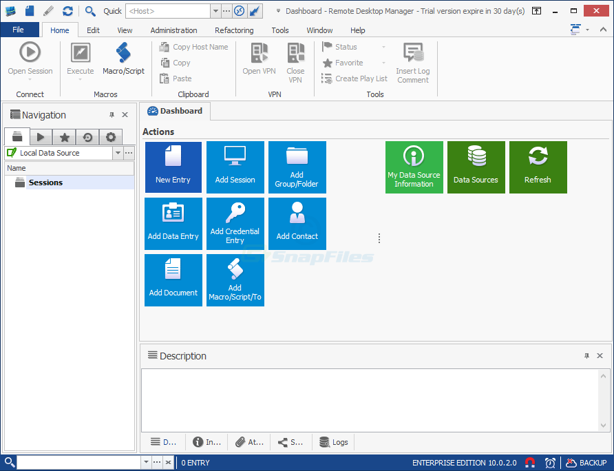 screen capture of Remote Desktop Manager