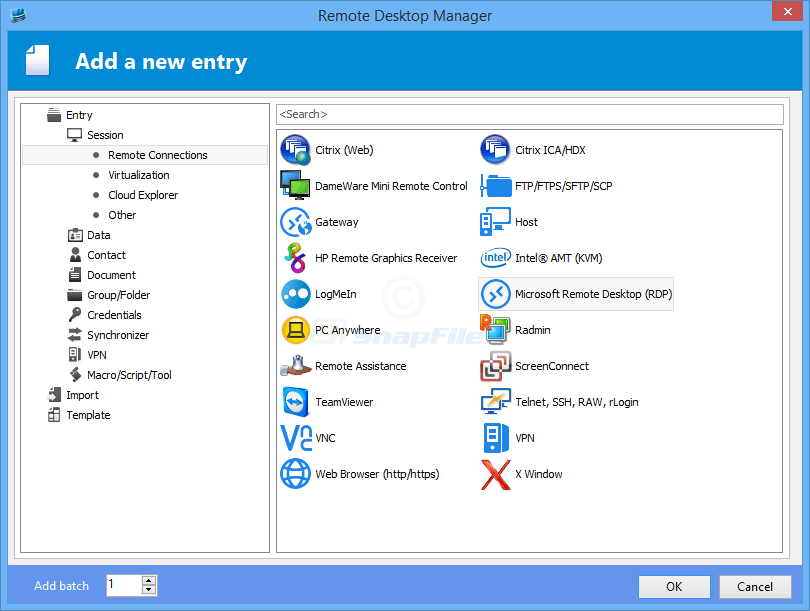 screenshot of Remote Desktop Manager