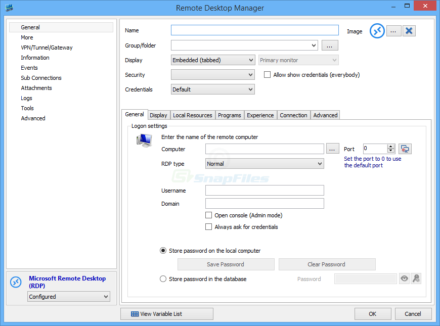 screenshot of Remote Desktop Manager