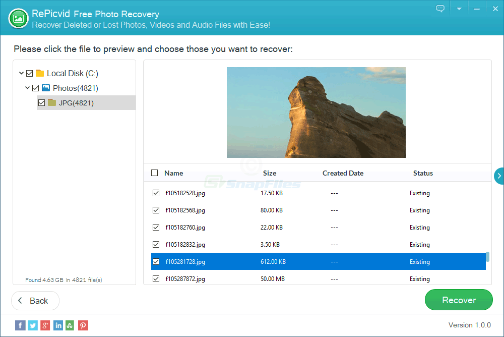 screenshot of RePicvid Photo Recovery
