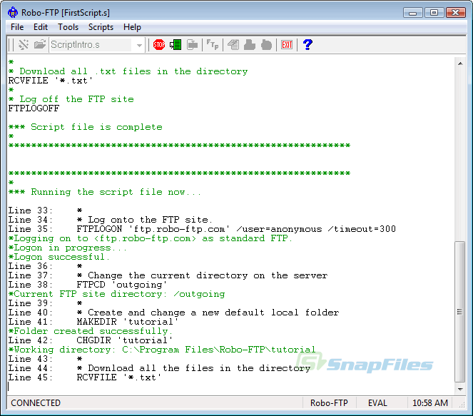 screen capture of Robo-FTP