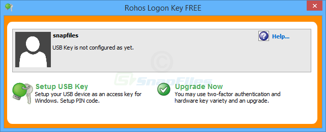 screen capture of Rohos Logon Key Free