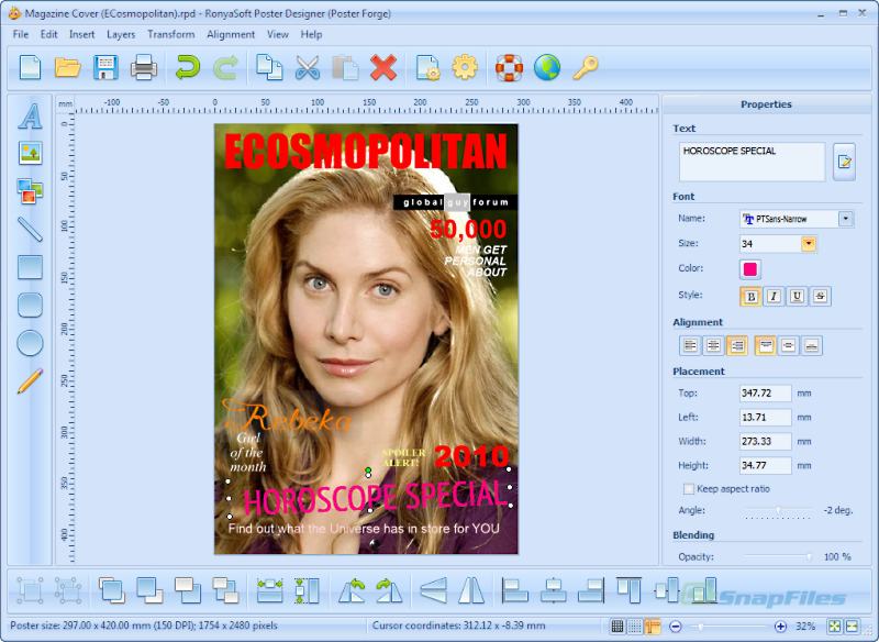 screenshot of RonyaSoft Poster Designer
