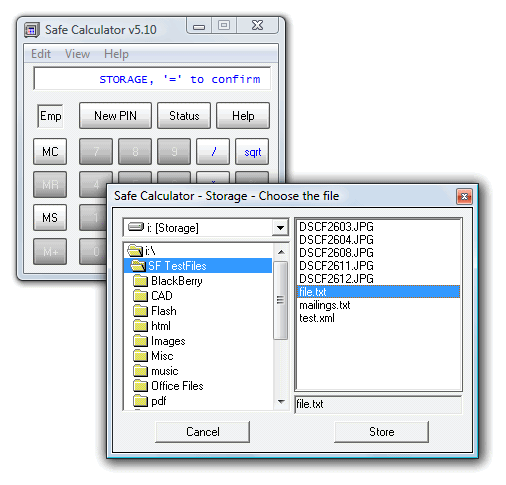 screenshot of Safe Calculator