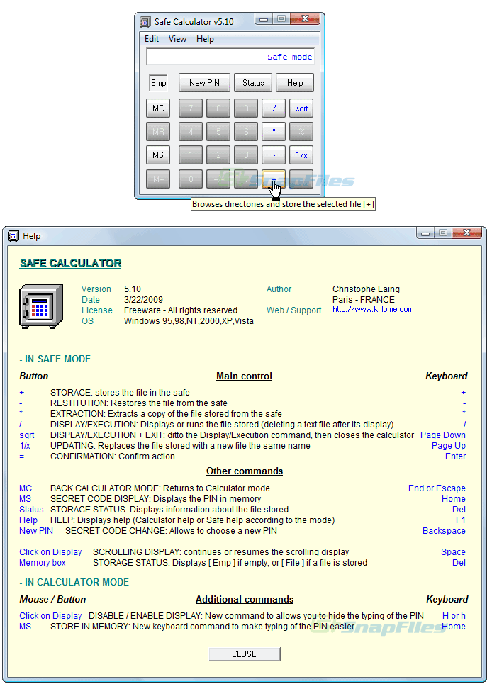 screenshot of Safe Calculator