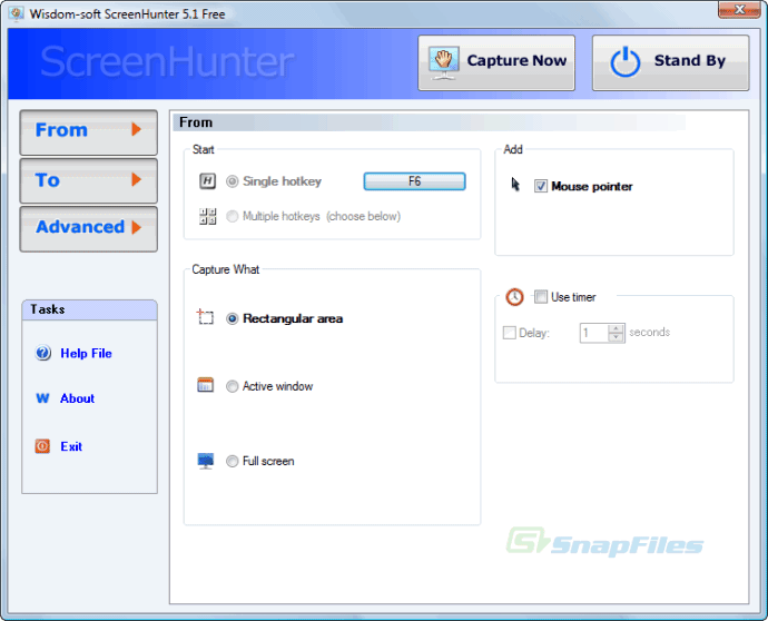 screen capture of ScreenHunter Freeware