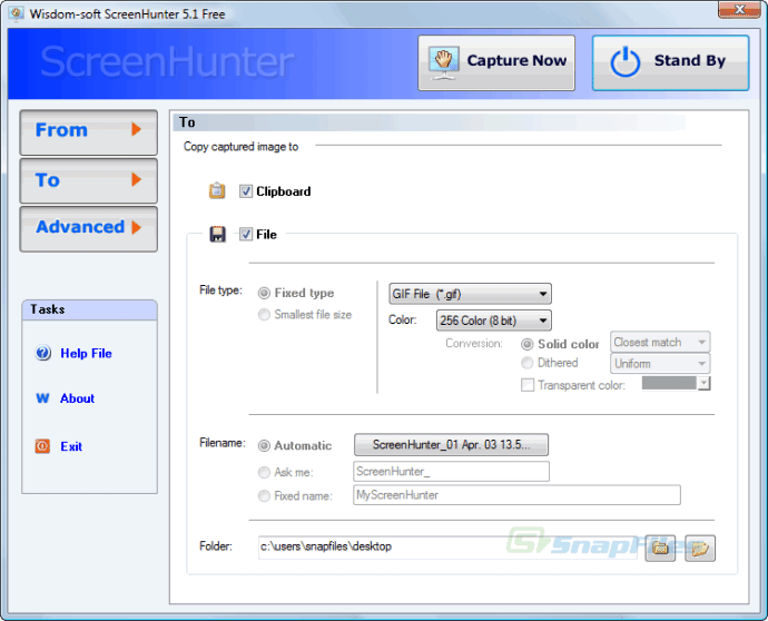 screenshot of ScreenHunter Freeware