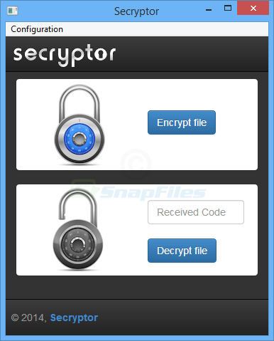 screen capture of Secryptor