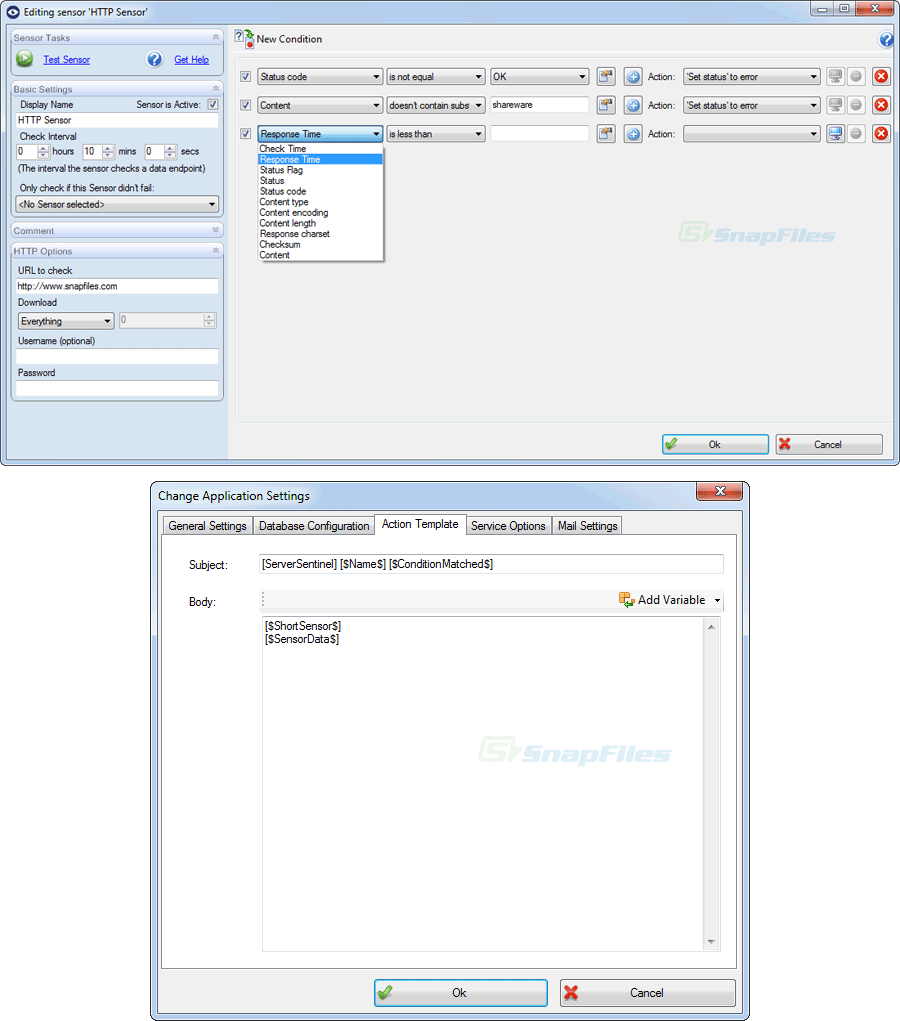 screenshot of ServerSentinel
