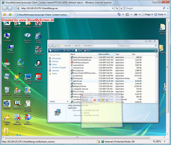 screenshot of ShowMyScreen