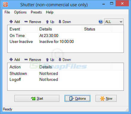 screen capture of Shutter Lite