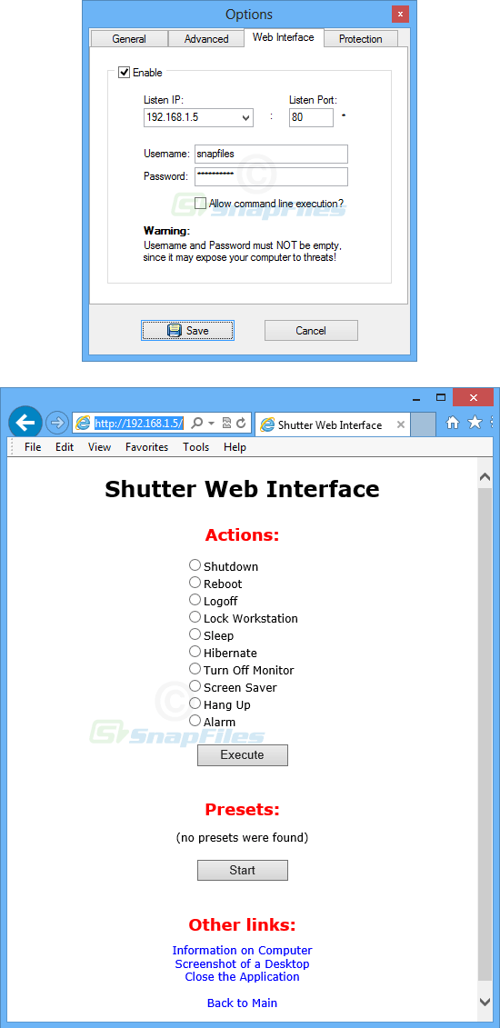 screenshot of Shutter Lite