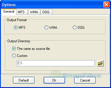 screenshot of Shuangs WAV to MP3 Converter